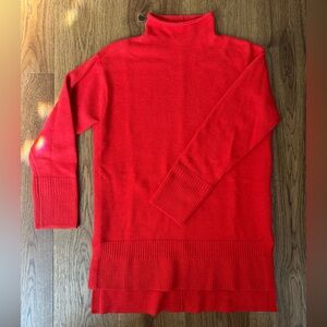 Moth by Anthropologie Roll Neck Sweater Tunic, Red, XS